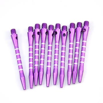 10x Medium Aluminium Dart Shaft Paars 48mm, Verzenden