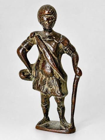 Sculpture, Guerrier posant - Toscane - XVIIème - 13 cm -