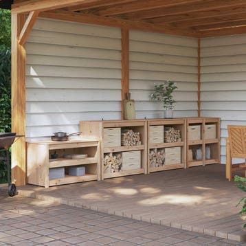 vidaXL Buitenkeukenkast MEPPEL 4 st Natuurlijk Douglas, Verzenden, Nieuw