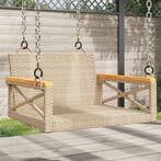 vidaXL Schommelbank 63x62x40 cm poly rattan beige, Verzenden, Nieuw