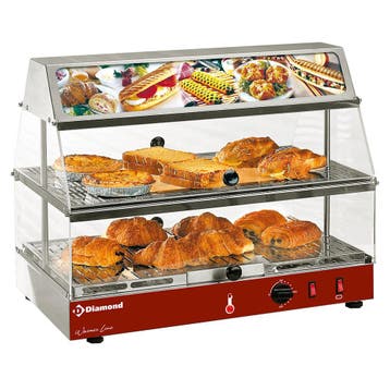 Warmtevitrine | Met Lichtbak | 2 Etages | 0.65kW |, Verzenden, Nieuw in verpakking