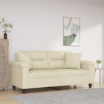 vidaXL Tweezitsbank / zetel met sierkussens 140 cm kunstleer, Verzenden, Nieuw