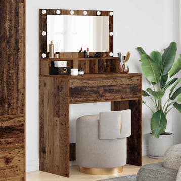vidaXL Slaapkamer Toilet Tafels Oud Hout 80 x 39,6 x 135 cm, Huis en Inrichting, Tafels | Kaptafels, Verzenden, Nieuw
