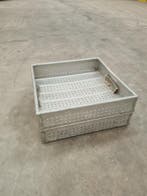 Stapelbak 610x610x140 mm grijs kunststof gebruikt, Ophalen of Verzenden