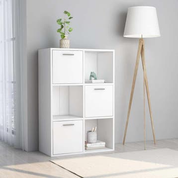 vidaXL Opbergkast 60x29,5x90 cm bewerkt hout wit, Verzenden, Nieuw