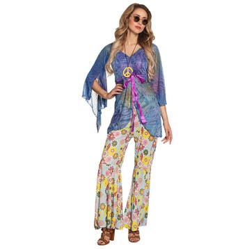 Hippie Kostuum Dames Flowers, Kleding | Dames, Carnavalskleding en Feestkleding, Verzenden, Nieuw