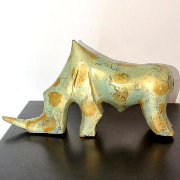 Abdoulaye Derme - sculptuur, Rhinocéros silencieux stylisé