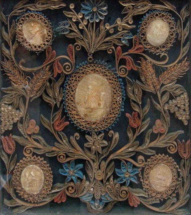 Italiaanse school (XVIII) - Pannello devozionale con 5 Agnus, Antiquités & Art, Art | Art non-occidental