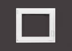 PVC raam draai kiep b80xh60 cm wit, Gevelraam of Ruit, Minder dan 80 cm, 80 tot 120 cm, Nieuw
