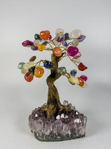 PRIX SANS RÉSERVE - Magnifique arbre de pierres précieuses