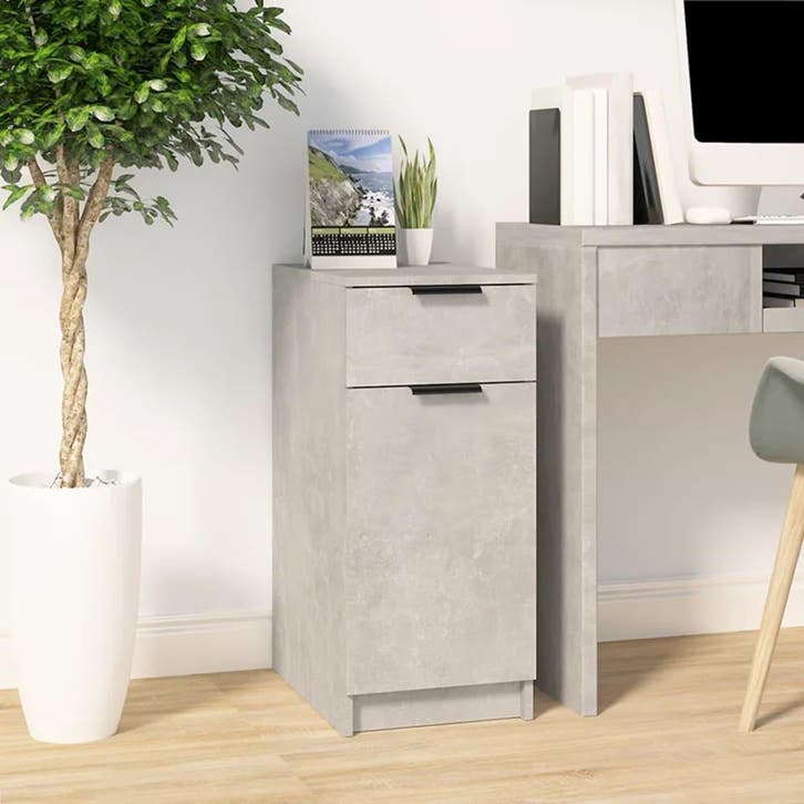 vidaXL Bureaukast 33,5x50x75 cm bewerkt hout betongrijs, Huis en Inrichting, Kasten | Overige, Nieuw, Verzenden