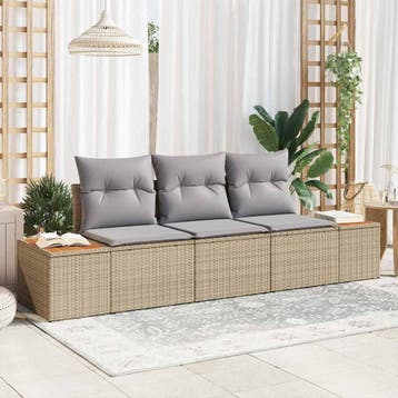 vidaXL Tuinbank Set 3 st 3-Aantal zitplaatsen beige en, Verzenden