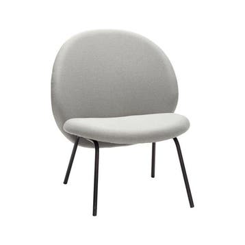 Hübsch - Stoel - Gather Lounge Chair - Grey - IJzer,