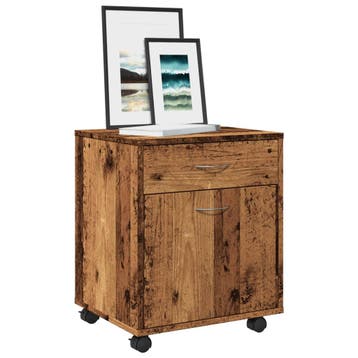 vidaXL Kast verrijdbaar 45x38x54 cm bewerkt hout oud, Verzenden
