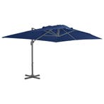vidaXL Zweefparasol met aluminium paal 4x3 m azuurblauw, Verzenden, Nieuw