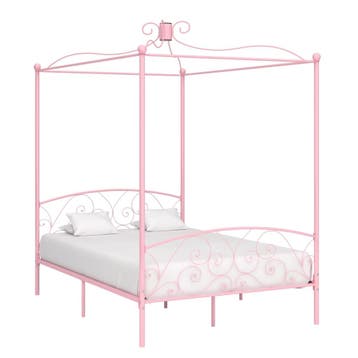 vidaXL Hemelbedframe metaal roze 120x200 cm, Huis en Inrichting, Slaapkamer | Bedden, Verzenden, Nieuw