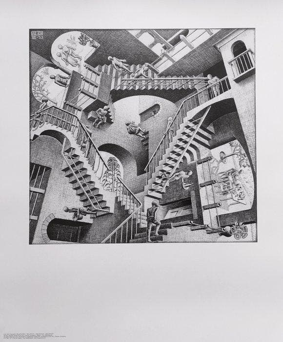 M.C. Escher (1898-1972), after - Relativity, 1953, Antiquités & Art, Art | Dessins & Photographie