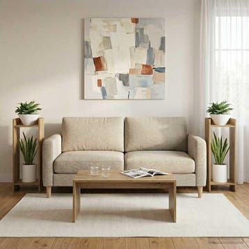 vidaXL Plantenstand 2 st Artisanaal eiken 30 x 30 x 80 cm, Verzenden