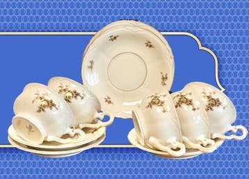 Alt Schönwald • Ivory colour porcelaine - Koffieservies (5), Antiek en Kunst