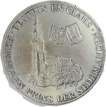 Pays-Bas. Béatrice. Silver Medal Beatrix and Claus, Wedding