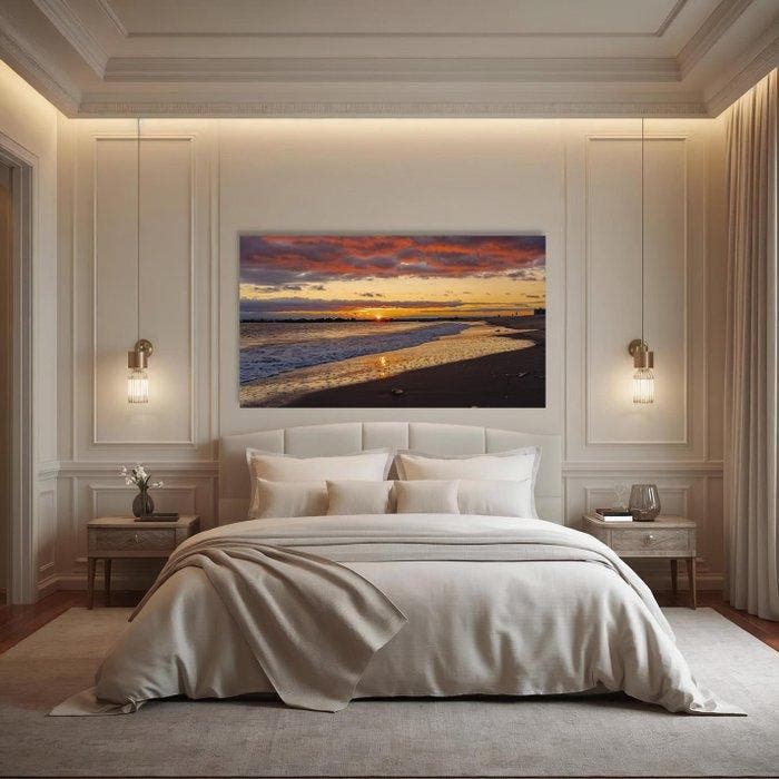 Viktoria Farkas - Golden Hour Whisper: Sunset on the Shore -, Antiquités & Art, Art | Objets design