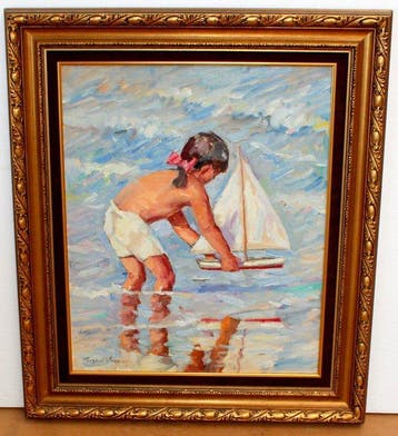 Miguel Vaquer Calumarte (1910-1988) - Mónica en la playa