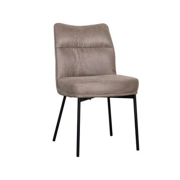 Stoel Lennon | Taupe | Micro Suede | Zwart Metalen Frame |, Verzenden, Nieuw in verpakking