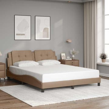 vidaXL Bedframe zonder matras Zadar cappuccinokleurig, Verzenden, Nieuw