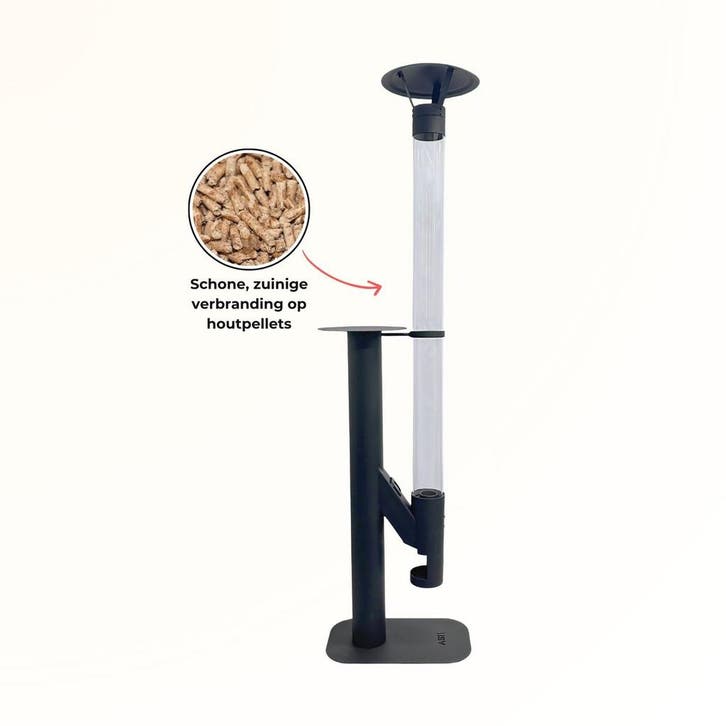 ASH Pelletkachel - Flores Terrasverwarmer zwart, Huis en Inrichting, Kachels, Nieuw, Verzenden