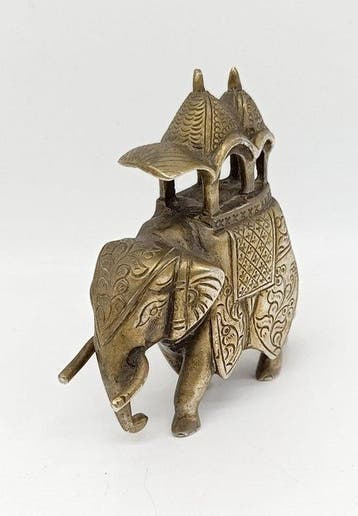 Figuur - Elefante decorativo in bronzo - Verguld brons, Antiek en Kunst