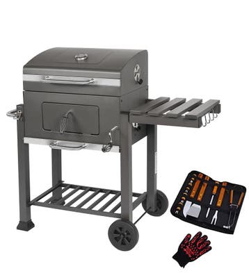 MaxxGarden Smoker - Houtskoolbarbecue - 118cm - Zwart (Tuin), Ophalen of Verzenden, Nieuw