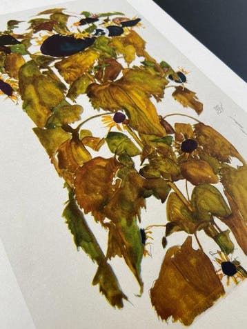 Egon Schiele (1890-1918), (after) - Sonnenblumen, Antiek en Kunst
