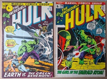 8 x Silver-age Marvel comics. Lower grade. Incredible Hulk,, Nieuw