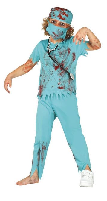 Zombie Halloween Kostuum Kind chirurg, Verzenden, Nieuw