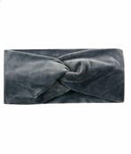 Haarband Twist 12cm – Effen Kleur – Velvet Stof – Grijs, Nieuw