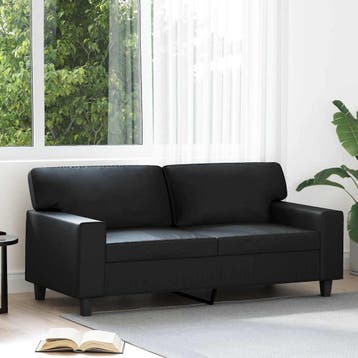 vidaXL Tweezitsbank / zetel 140 cm kunstleer zwart, Verzenden