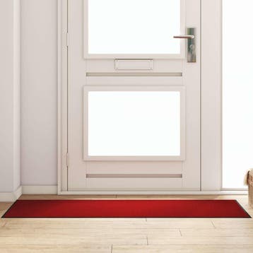 vidaXL Deurmat Rood en Zwart 60 x 180 cm 100% Polyamide, Verzenden
