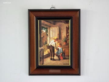 Schilderij Philippe Sauvage (19th C) A cosy...