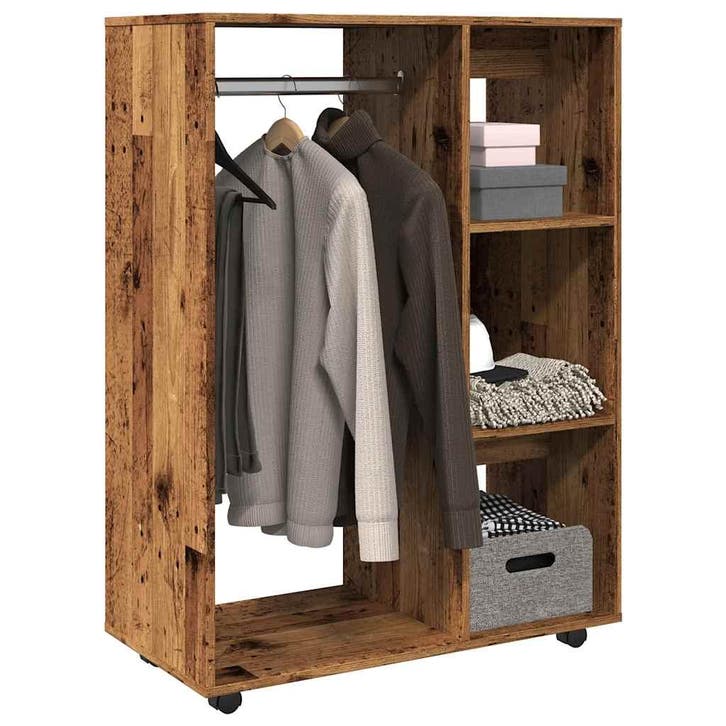 vidaXL Kledingkast 80x40x110 cm bewerkt hout oud houtkleurig, Maison & Meubles, Armoires | Penderies & Garde-robes, Envoi