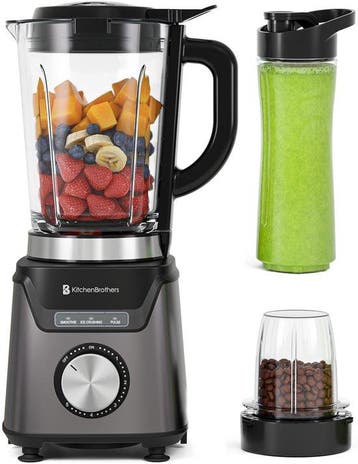 2dekans | KitchenBrothers Blender Met Drinkfles - 1200W -, Electroménager, Ophalen of Verzenden