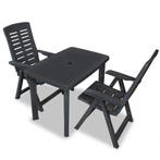 vidaXL 3-delige Bistroset kunststof antraciet, Verzenden, Nieuw