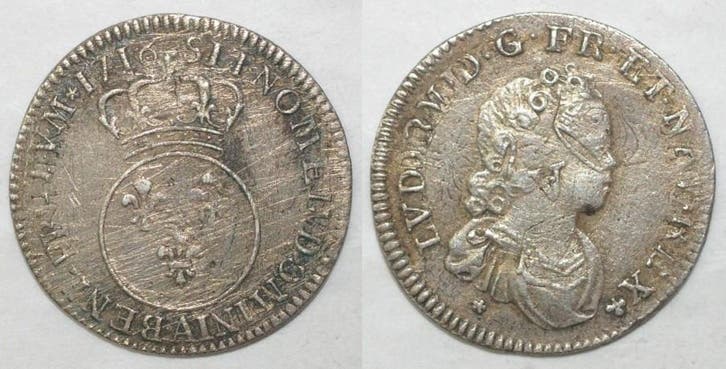 1/10 écu France Frankreich Gad 289 1/10 Ecu Sagt Vertugad.., Postzegels en Munten, Munten | Europa | Niet-Euromunten, België, Verzenden