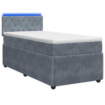 vidaXL Boxspringbed met matras Donkergrijs 90 x 200 cm, Verzenden, Nieuw