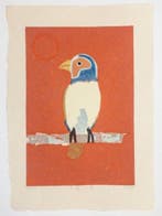 Gashu Fukami () (1953) - Sun and Little Bird, Antiquités & Art