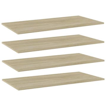 vidaXL Wandschappen 4 st 80x20x1,5 cm spaanplaat sonoma, Verzenden, Nieuw