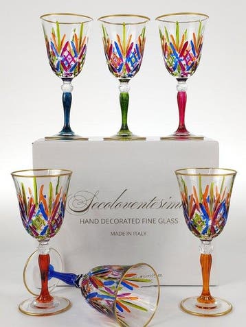 Secoloventesimo - Kelk (6) - Golden Colors goblet - Emaille,
