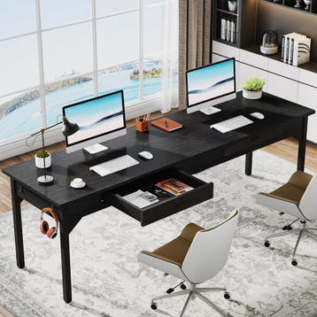 Tribesigns Bureau, computertafel, 200 x 60 x 82 cm, dubbel l, Verzenden, Nieuw