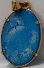 Pendentif - 18 carats Or jaune Turquoise
