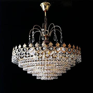 Lampe à suspendre - Laiton, Cristal - Lampe araignée Italie