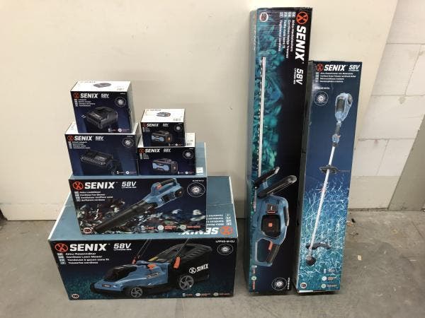 Veiling - Senix accu tuinonderhoudsset 8-delig, Jardin & Terrasse, Outils à main